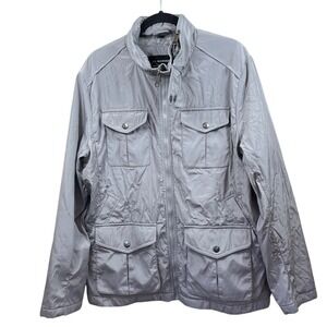 Steve‎ Madden Mens Lightweight Gray Full Zip Utility Jacket Coat